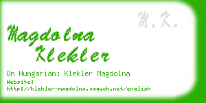 magdolna klekler business card